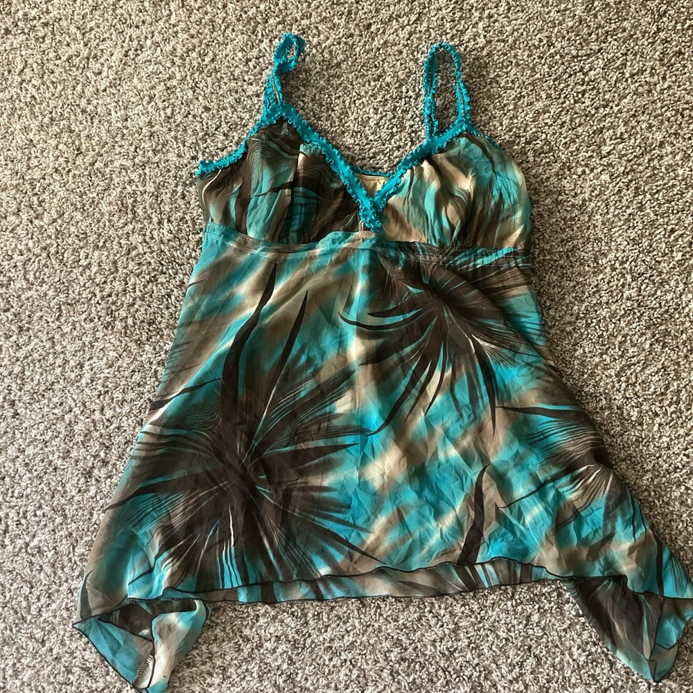 American Vintage Blue and Brown Tank Top